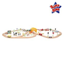 Circuit train en bois 80 accessoires